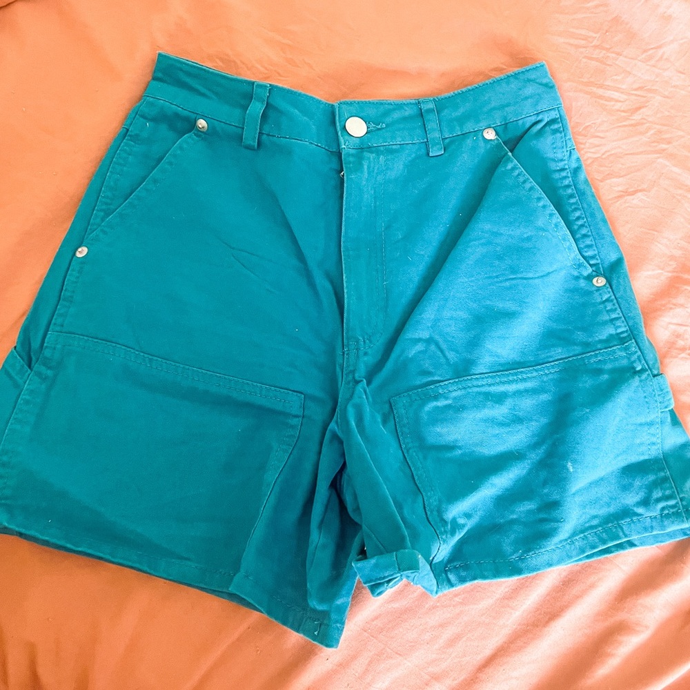 Blue forever 21 cargo mom shorts
